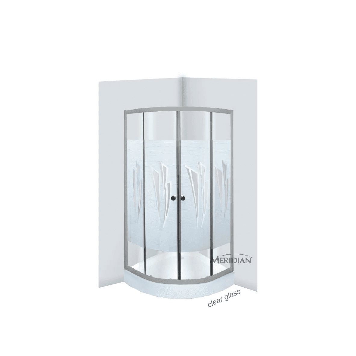 MERIDIAN SSC-05 SHOWER BOX+TRAY CHR OVAL 90X90X193