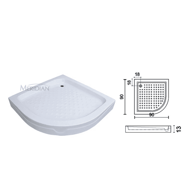 MERIDIAN CROWN ACRYLIC TRAY 90x90x13