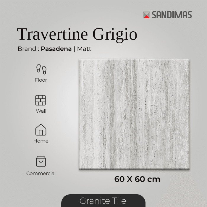 SANDIMAS PASADENA TRAVERTINE GRIGIO (ID) UK 60X60 KW1 @1.44