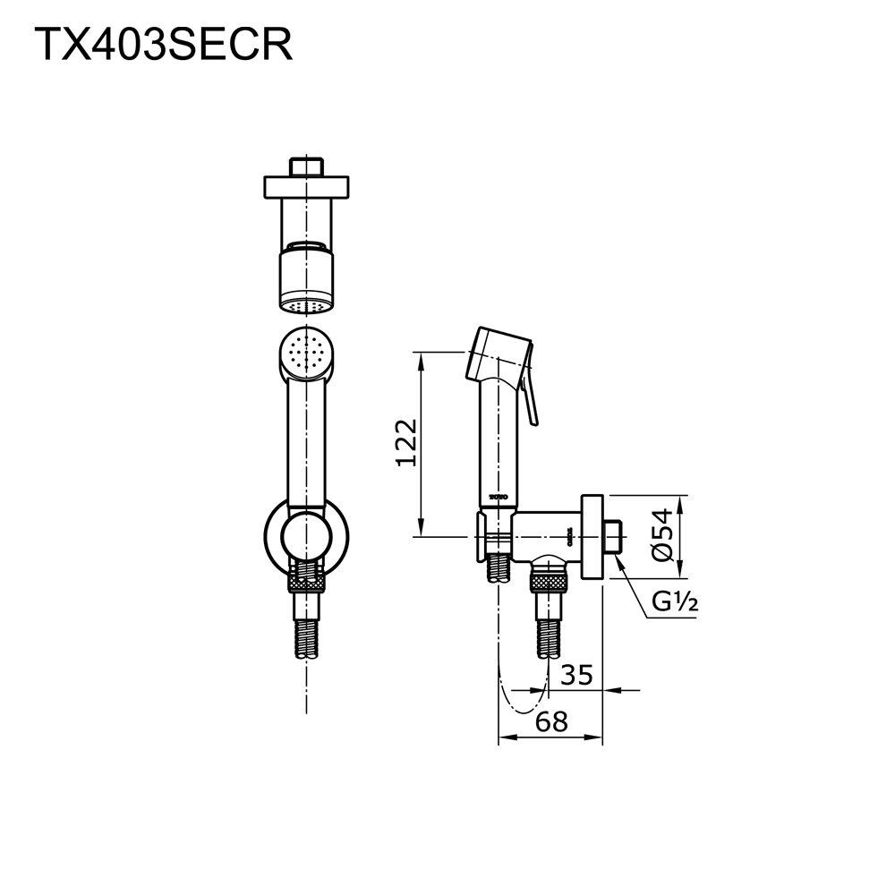 TOTO TX403SECR EGO TOILET SHOWER W/ SAFETY VALVE